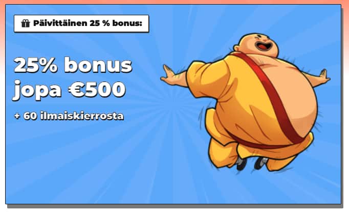 Winstoria:n Päivittäinen 25% Bonus 500€ asti + 60 ilmaiskierrosta